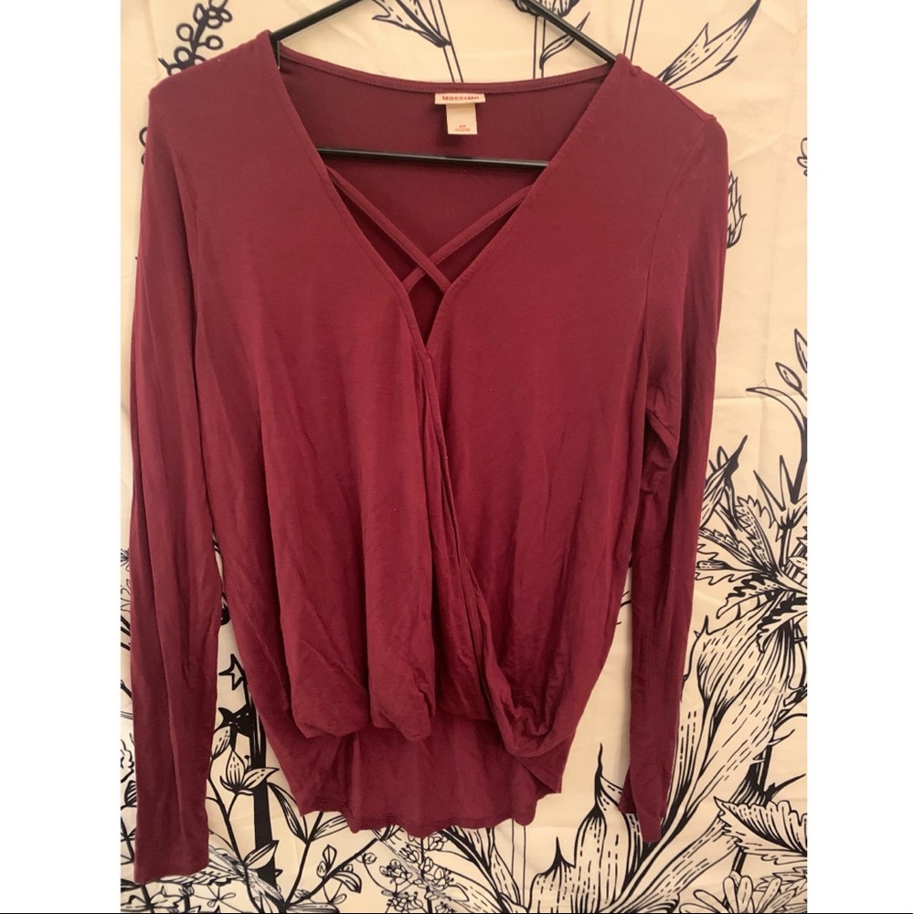 Red long sleeve top XS